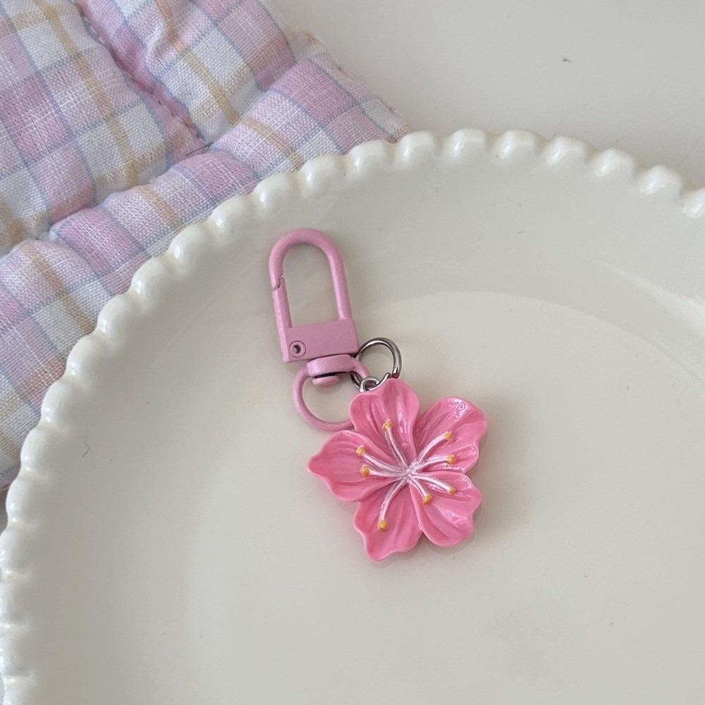New Colorful Cherry Blossom Keychain Cherry Blossom Sweet Bag Pendant DIY Romantic Keyring Backpack Decoration