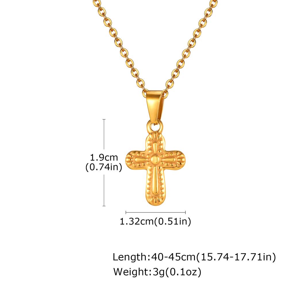 Cross Necklaces Pendant VIntage Christian Jesus for Women Stainless Steel Gold Color Necklace Religion Jewelry Prayer Baptism