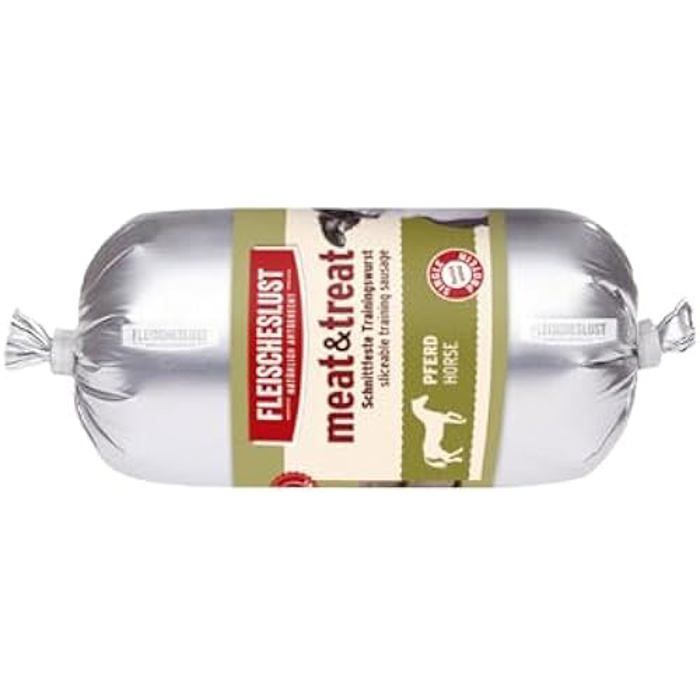 Viande - FLEISCHESLUST - Meat & Treat - Cheval - Lot De 5 - 200 G Par Sachet