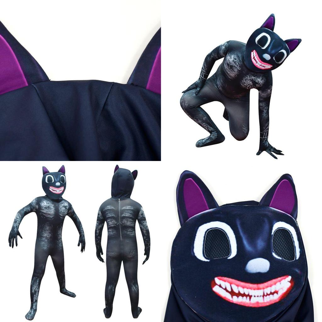 Scary Cartoon Cat Cosplay Costume Suit Perfect For Halloween Party And Theme Activities!