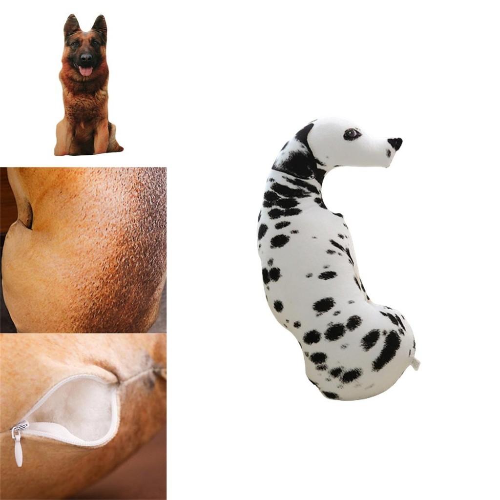 Oreiller Chien Simulation 3D Créatif, Jouet en Peluche Animal en Peluche Pour Enfants, Tissu Peluche Court, Remplissage Coton Pp, Tailles et Couleurs Variées