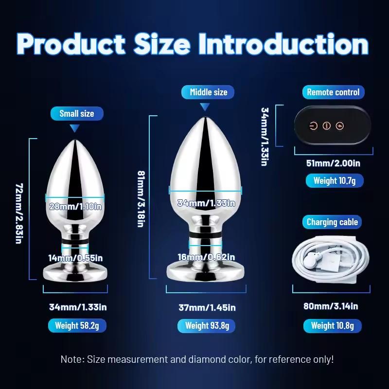 Wireless Remote-controlled Metal Anal Plug Man and Woman Electric Shock Anal Plug Vibrating Anal Plug Butt Plug G-spot Masturbation Passionate Party