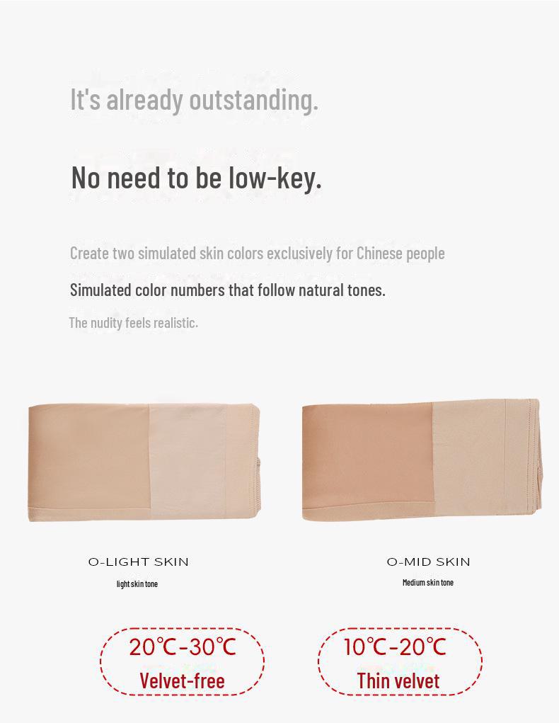 Orange Photosensitive Double Layer Nude Stockings - Spring & Autumn Flesh-Colored Pantyhose for Women