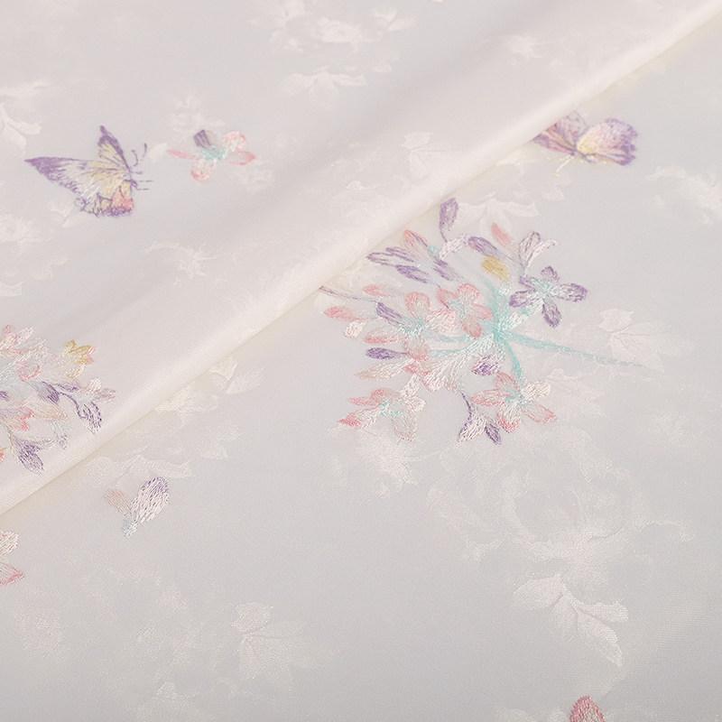 

Chinese Style Flower Embroidered Brocade Fabric for DIY Sewing Blouses Cheongsam Kids Wear Vests Chinese Cardigans 50x145cm