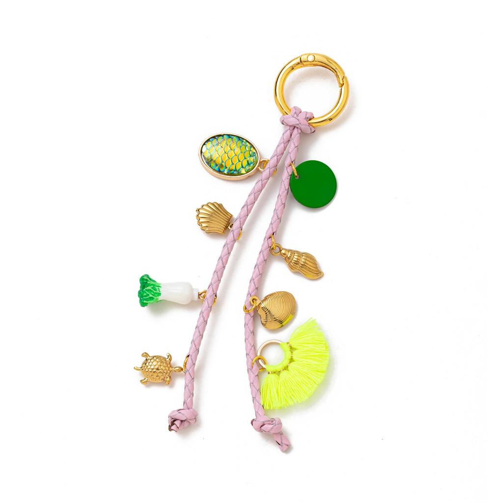 European Bestselling Colorful Retro Shell & Fish Bone Hand Rope Pendant Ornament