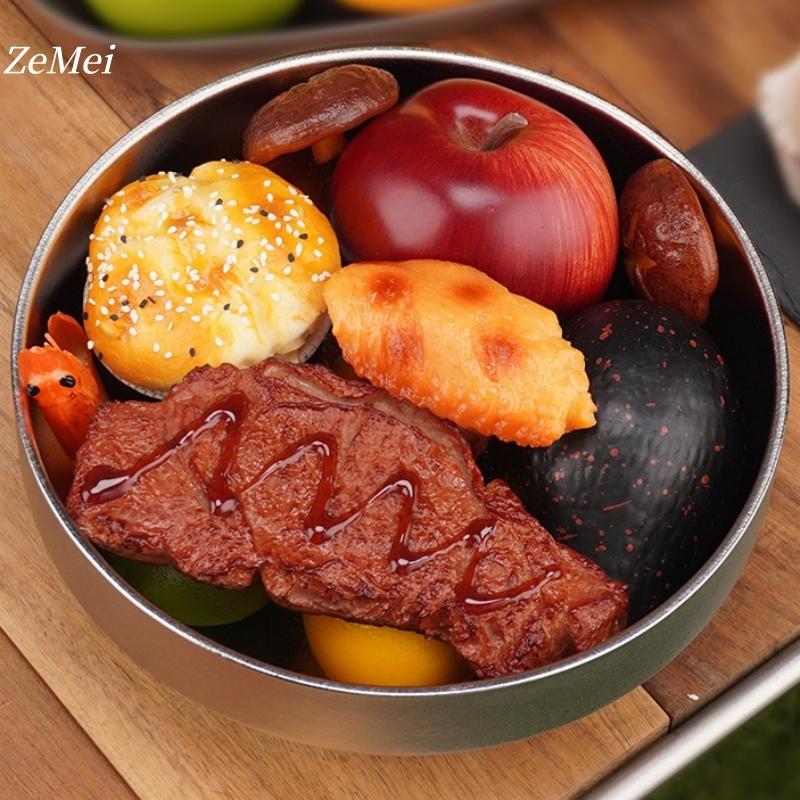 Large Size Pure Titanium Double-Wall Salad Bowl,23 Cm Home Breakfast Bowl Cheese Food Tableware,Snack Bowl Table Kitchenware