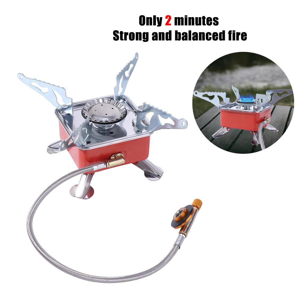 High Power Folding Gas Burner Compact Fondue Gas Cooker Cooking Stove Square Cassette Stove  Hiking