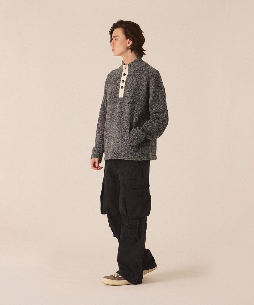 CUTZ Boucle Button Half-Neck Knit - 2 Colors