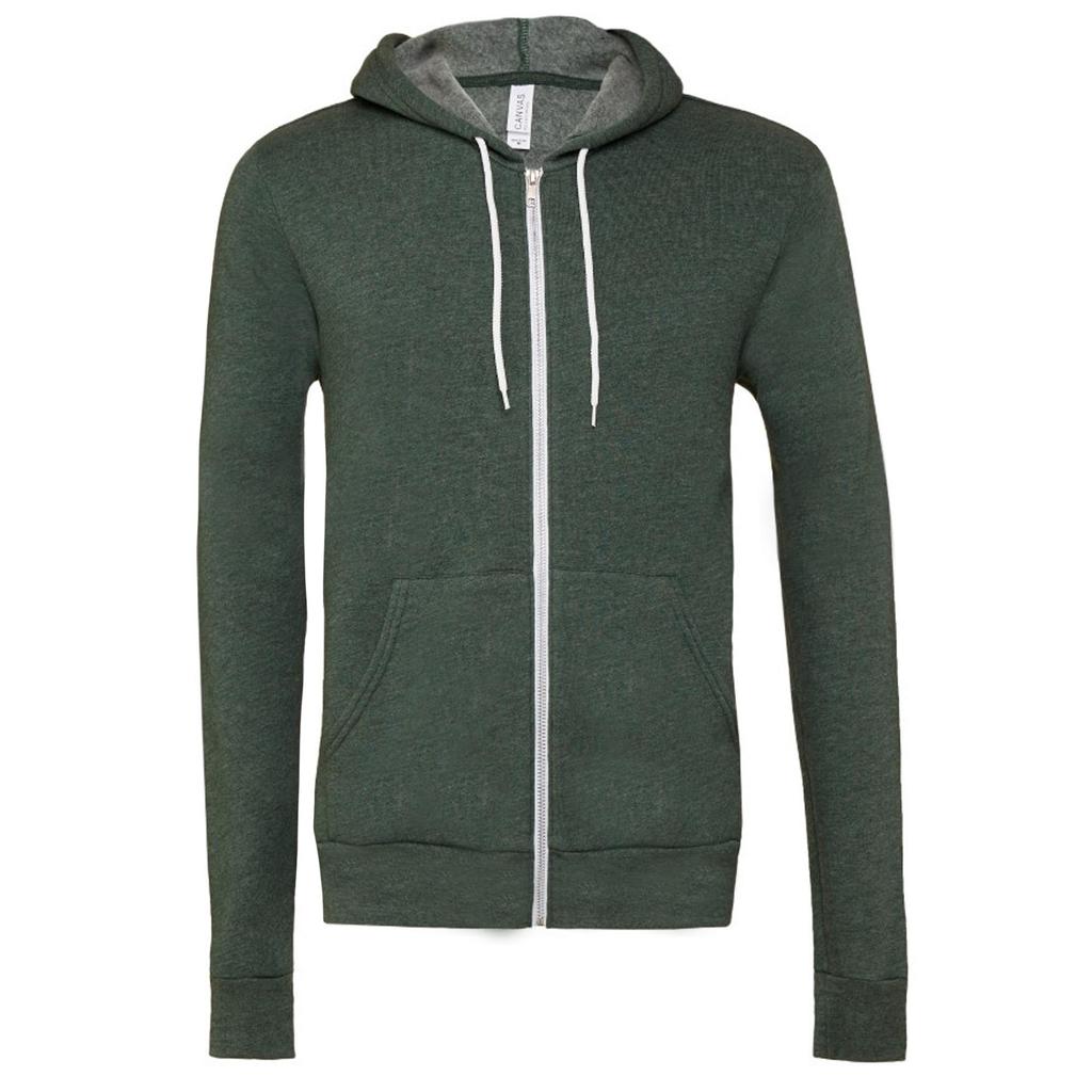 Canvas Unixex Zip-up Polycotton Fleece Hooded Sweatshirt / Hoodie