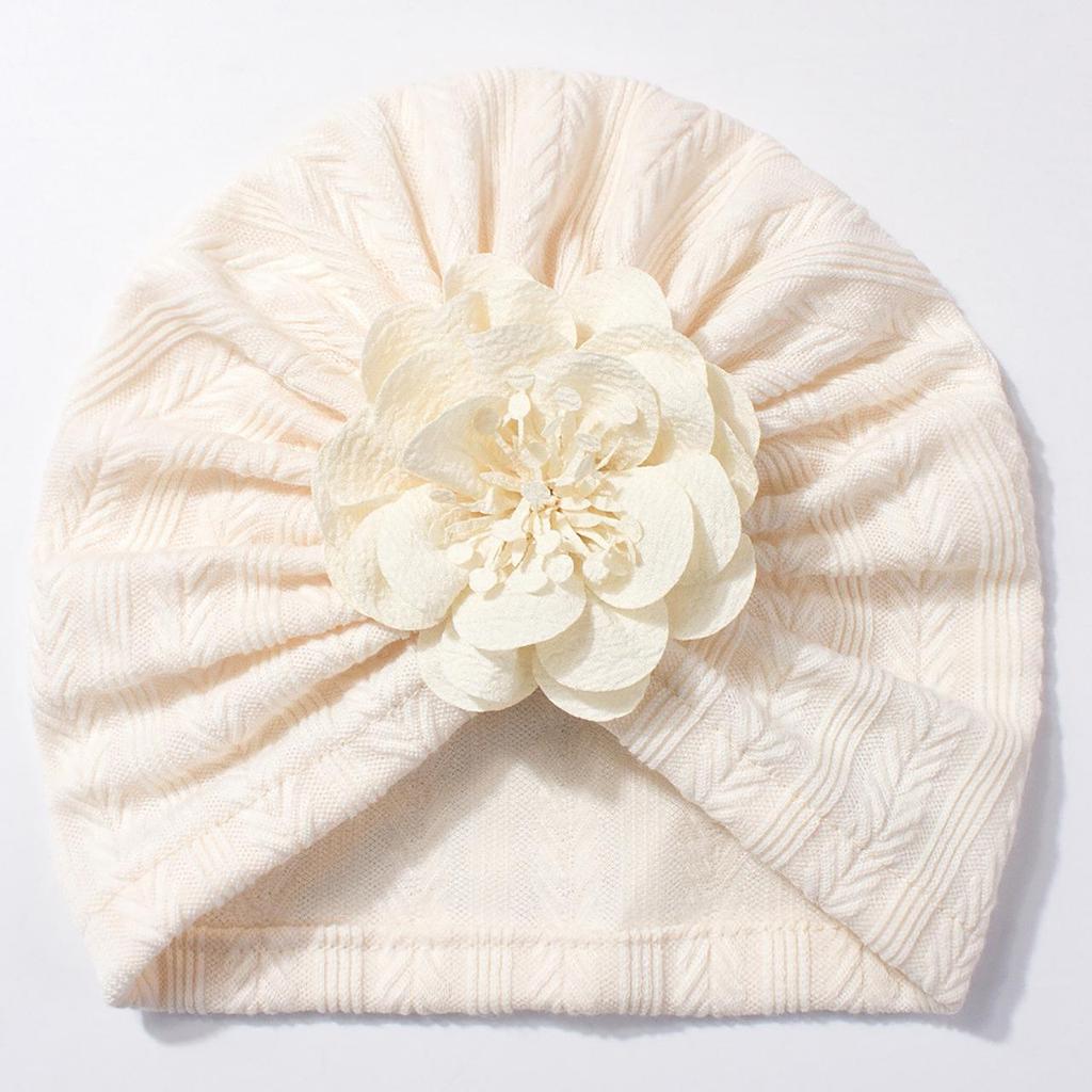 Cute Flower Baby Girls Turban Hat Spring Autumn Newborn Infant Beanie Cap Soft Elastic Toddler Headwraps