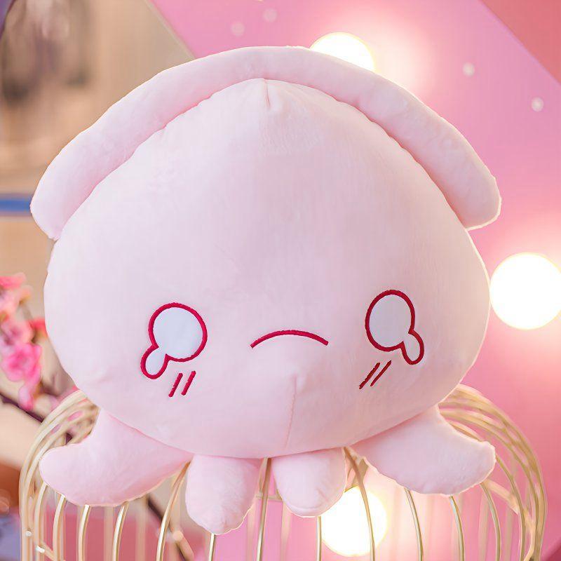 35CM New Cute Double-sided Octopus Plush Toy with Different Styles on the Front and Back. Honey Little Octopus Doll as Birthday