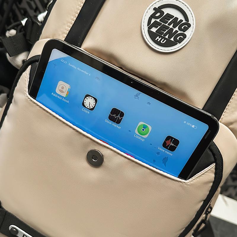 Contrast Color Backpack Men's Lightweight Travel Backpack Large Capacity Student Schoolbag