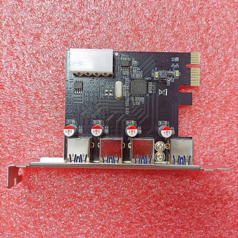 4 Port USB3.0 PCIE Expansion Card PCIE to USB3.0 Board 5Gbps Adapter Controller Replacement for Desktop PC Accessories