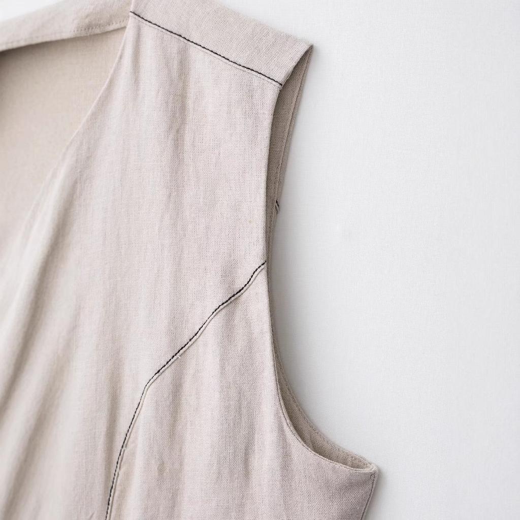 New summer models, casual and simple style, thread-sewn vest-style dress for women