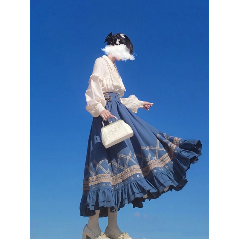 

Cos Sweet Elegance Miss Lolita Clothing Skirt Suit Lolita Dress Christmas Cosplay Tops [high quality]] M