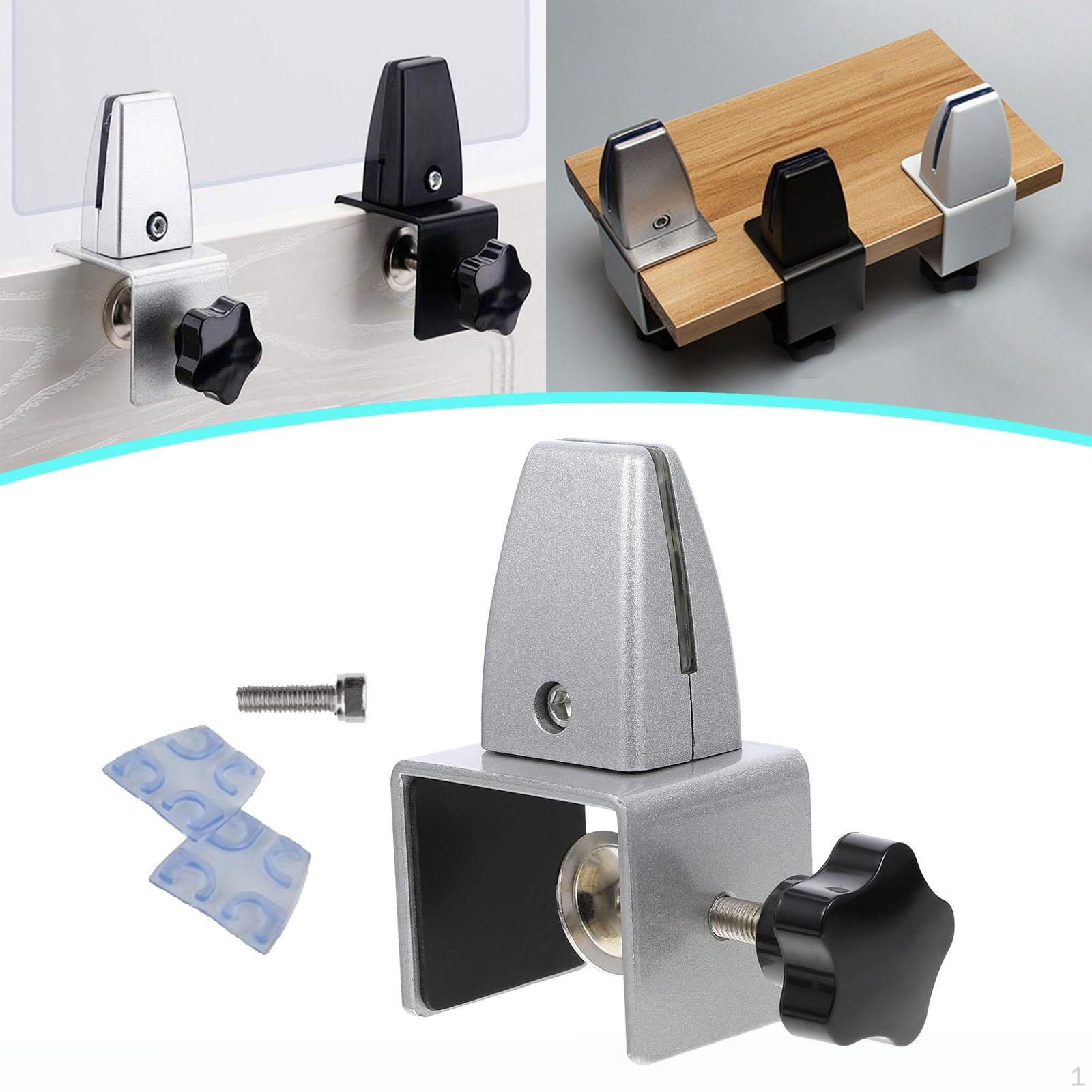 

Desk Partition Clip Clamp Adjustable Fits 0.4-2cm Panels, Accessories, Sneeze Guard Holder, серебряный
