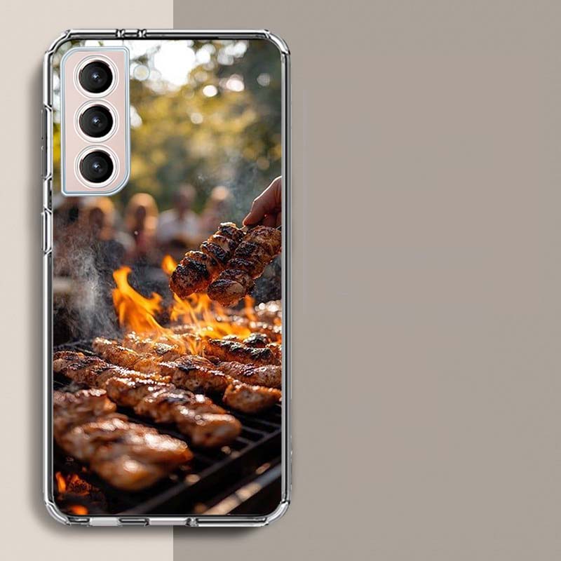 Barbecue and Grilled Meat BBQ Phone Case for Samsung A16 A17 A26 A36 A56 A57 A55 A54 A37 A15 A25 A35 A14 A24 A34 Galaxy Note 20