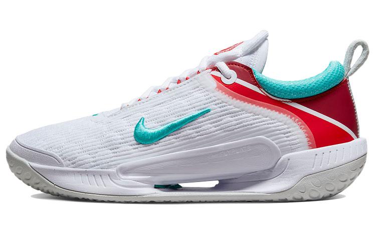 Nike Court Zoom Nxt Hc White Light Silver Habanero Red Washed Teal Women s DH0222-136
