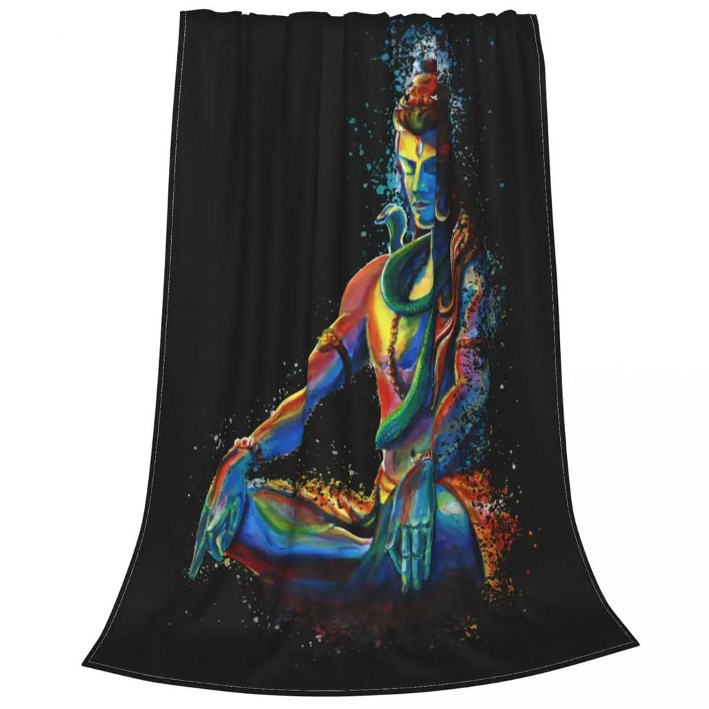 Eternal Lord Shiva In Meditation Plush Blanket Hindu Ganesha God India Lingam Creative Throw Blanket for Home 200x150 Bedspread