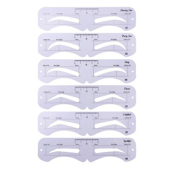

1 Set Eyebrow Stencil with Rope Reusable Brow Shaper Drawing Card DIY Women Eyebrow Mapping Guide Shaping Template Tools M