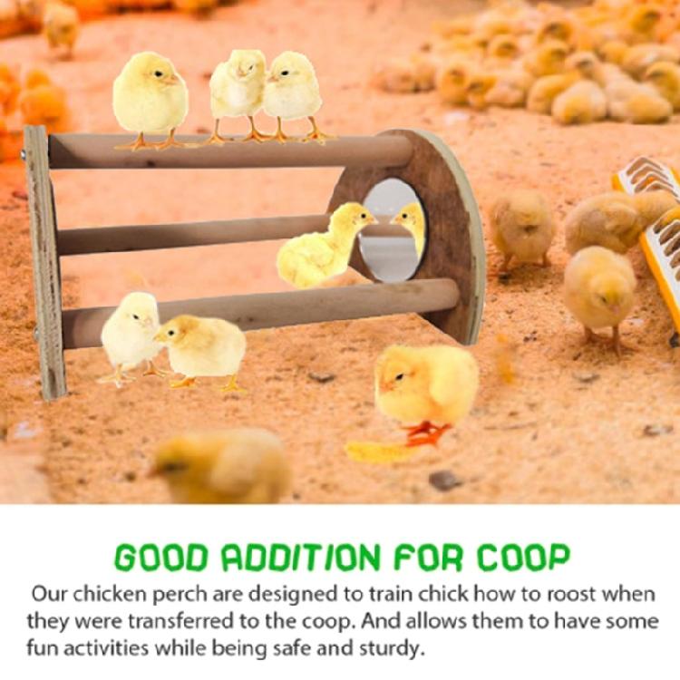 Chick Perch for Chicks Wood Stand with Mirror Roost Training Bar for Baby Chicks