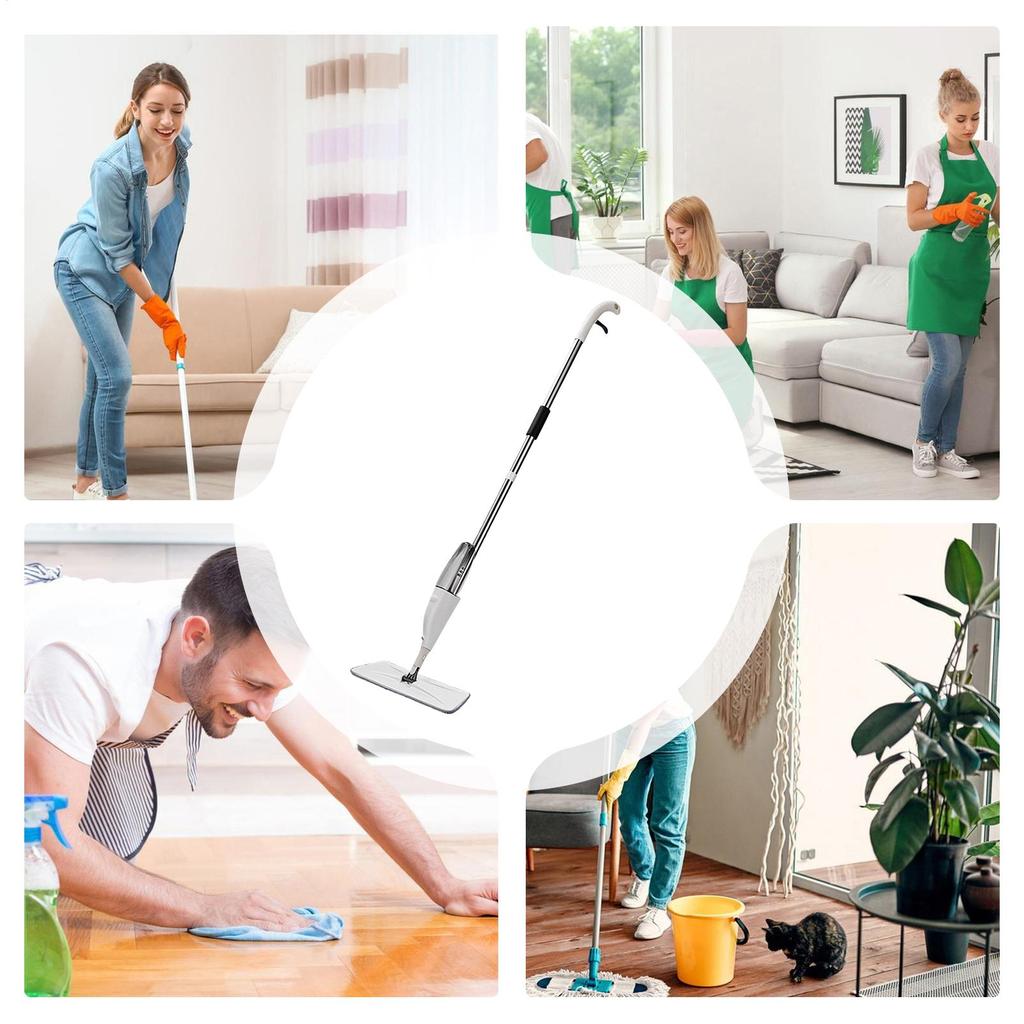 Floor Mop 360 Rotating Head Wet Dry Cleaning Supplies Hardwood Floor Cleaning Spray Mop For Home Kitchen Living Room Apartment