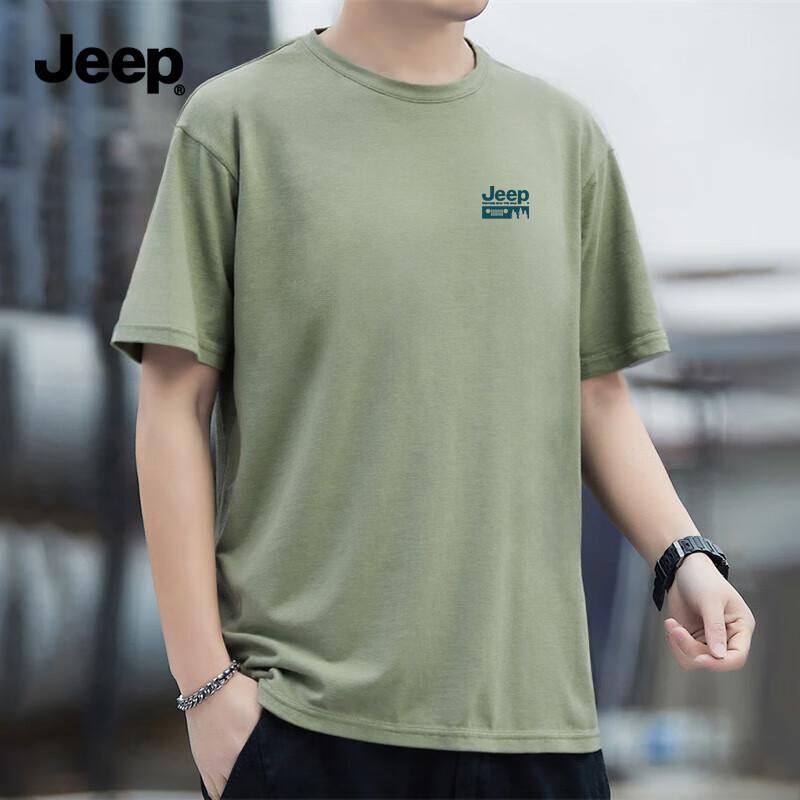 

JEEP Men s Pure Cotton Loose Fit Short Sleeve T-Shirt 5XL