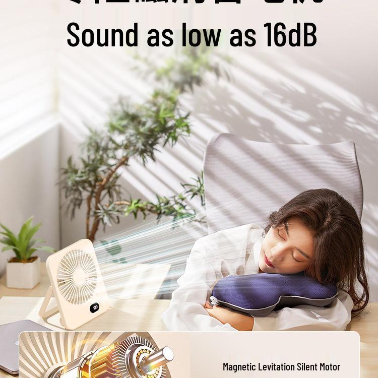 Ultra Quiet USB Rechargeable Mini Desk Fan for Office, Dorm, or Bedroom