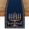 Blue Plaid Lemon Printed Table Runner, Dining & Living Room Decor Women's Clothing