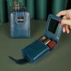 Compact Summer Leather Lipstick Bag with Mirror