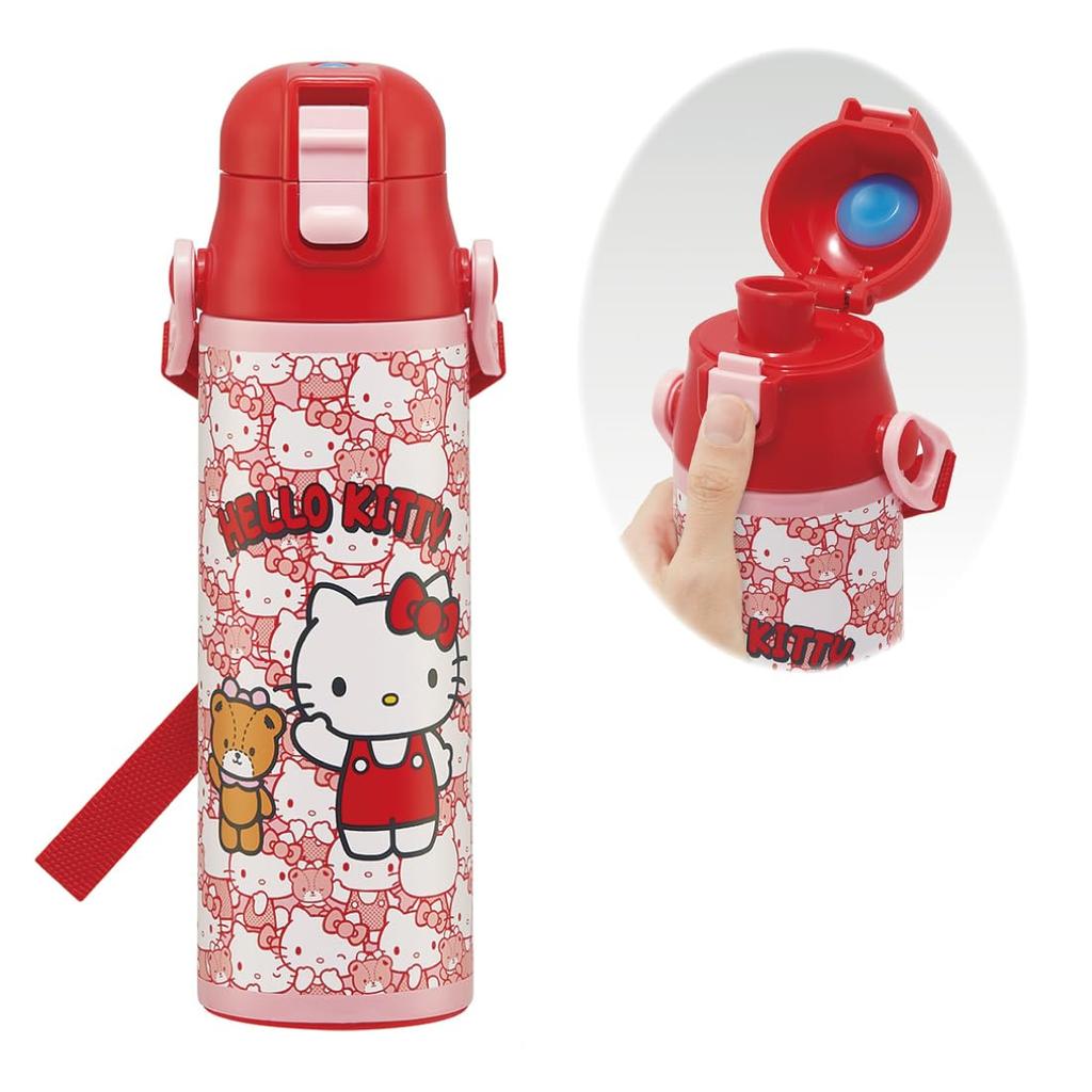 Skater Stainless Steel Water Direct Hello Sanrio Sports Water Kids' Bottle, Drinking, 580ml, Kitty, Ushiro-Shiro, Design, Child-Friendly, Lightweight,