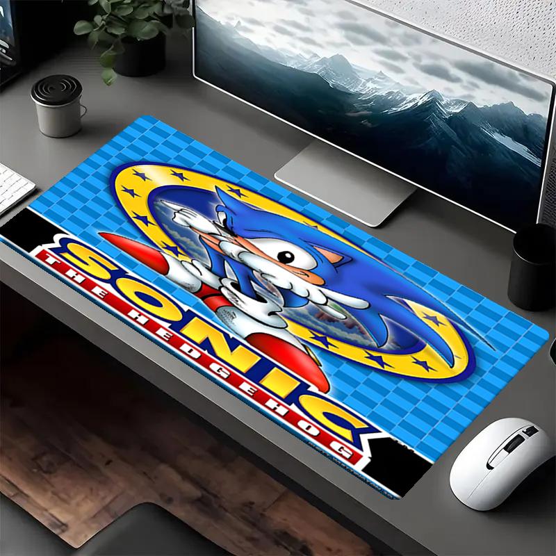 Sonic Theme Mouse Pad, Non Slip Rubber Base, Multifunctional Office & Home Decor, Perfect for Workspace Personalization.