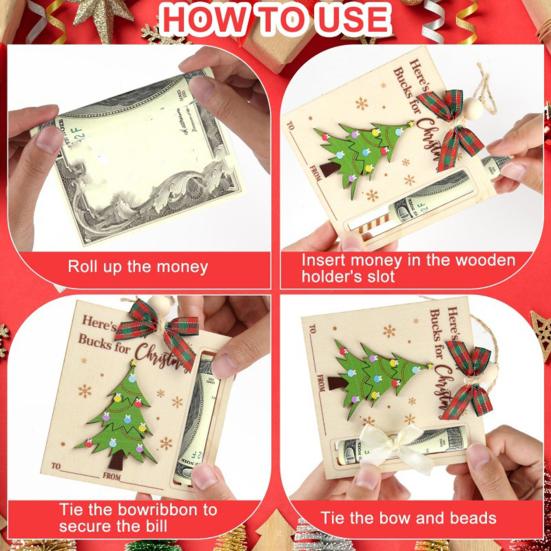 1/6Pcs Christmas Wallet Pendant Snowman Xmas Tree Gift Box Deer Pattern Pendant Striking Atmosphere