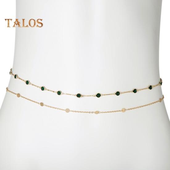 Kvinners midjekjede dobbeltlags paljett justerbar lengde uthulet magedansopptreden midjesmykker fester festivaler nattklubb kroppskjede