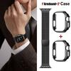 Voor Apple Watch Band Ultra2 3 49mm 45mm 42 46mm 40mm 44mm Milanese Armband iWatch series SE 11 10 9 8 7 Behuizing+Dikke Metalen Band