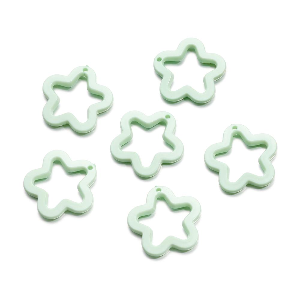 10Pcs/Lot Colorful Acrylic Five-Pointed Star Loose Pendent For DIY Necklace Bracelet Jewelry Making Accessories Supplies