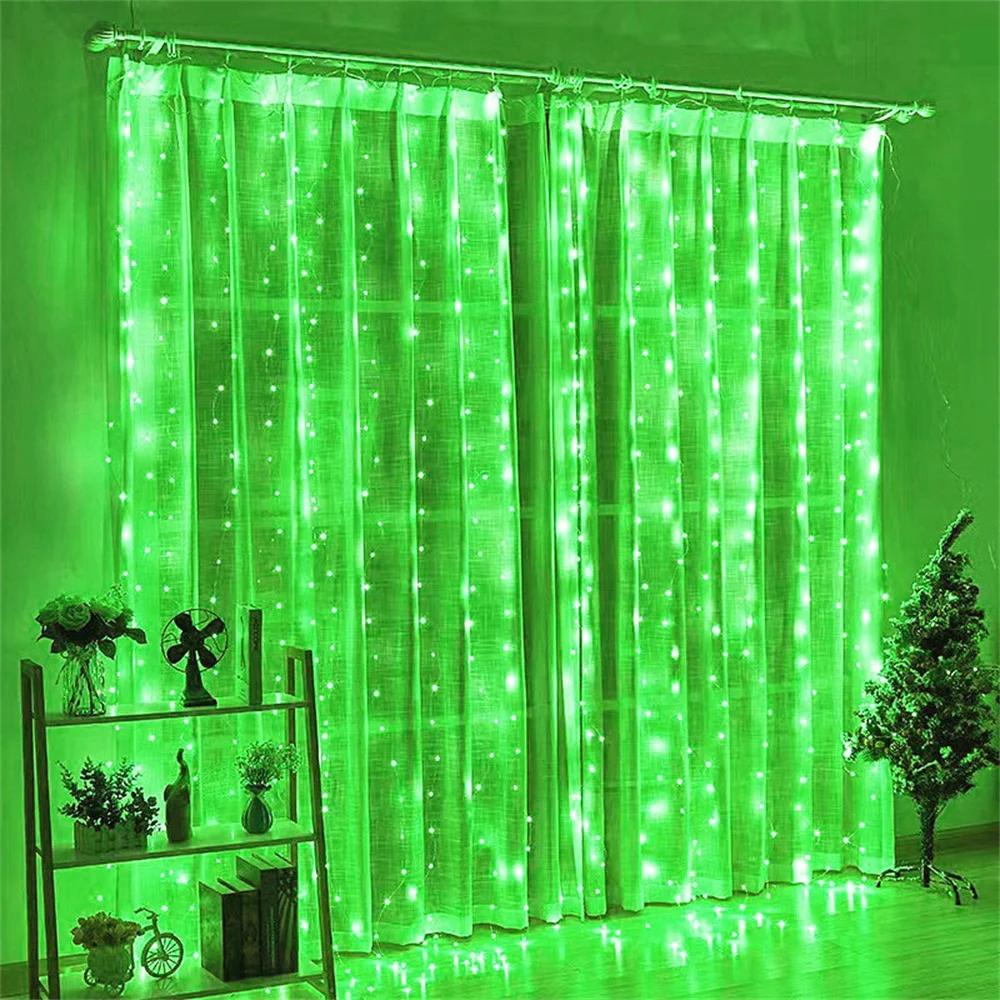

LED Curtain Bedroom Lights String Christmas Garland Fairy Lamp Festoon Wedding Home Halloween USB Garland Decoration Lighting USB-3Mx1M 100LEDs