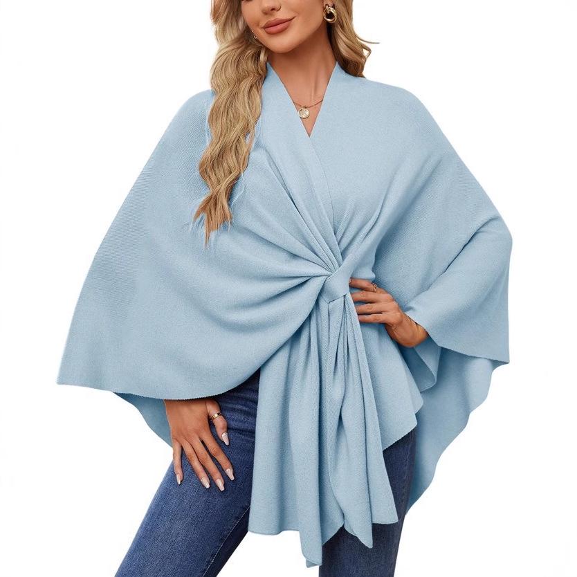 Women's Elegant Solid Color Shawl Coat Cloak - 2024 Bestseller