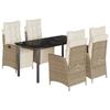 Vidaxl 5-Cz. Juego de Muebles de Jardín con Cojines, Beige, Ratán Sintético