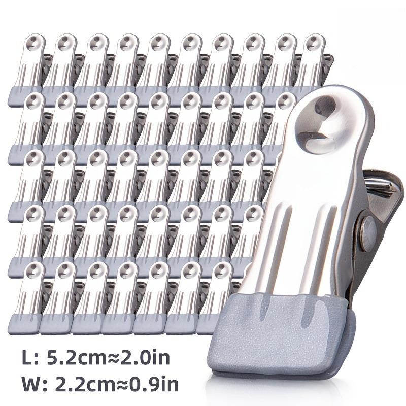 10 pièces pinces à linge antidérapantes en acier inoxydable, pinces métalliques multifonctionnelles antirouille, pinces à linge