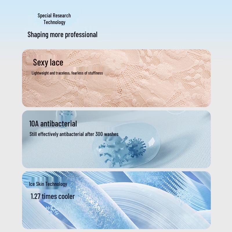 Yalu Women's High-Waist Tummy Control Lace Briefs (3-Pack) with Mulberry Silk Crotch