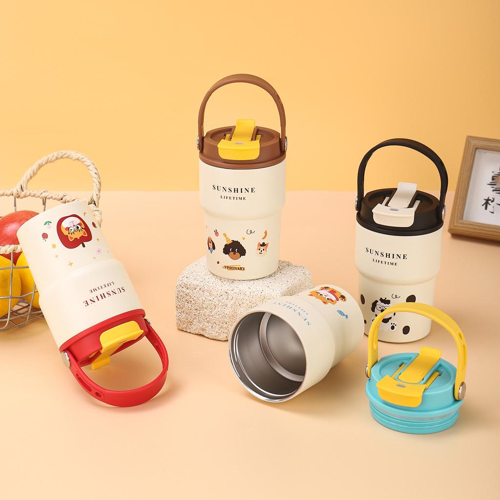 Water Bottle Cartoon Thermos Cup Stainless Steel Cup Portable Cup Outdoor Accompanying Water Cup Cute Water Cup