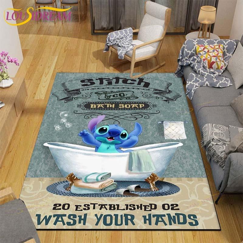 Anime Stitch Carpet Kids Carpets Living Room Tea Table Mats Bedroom Rug Washable Floor Mats Household Area Mat