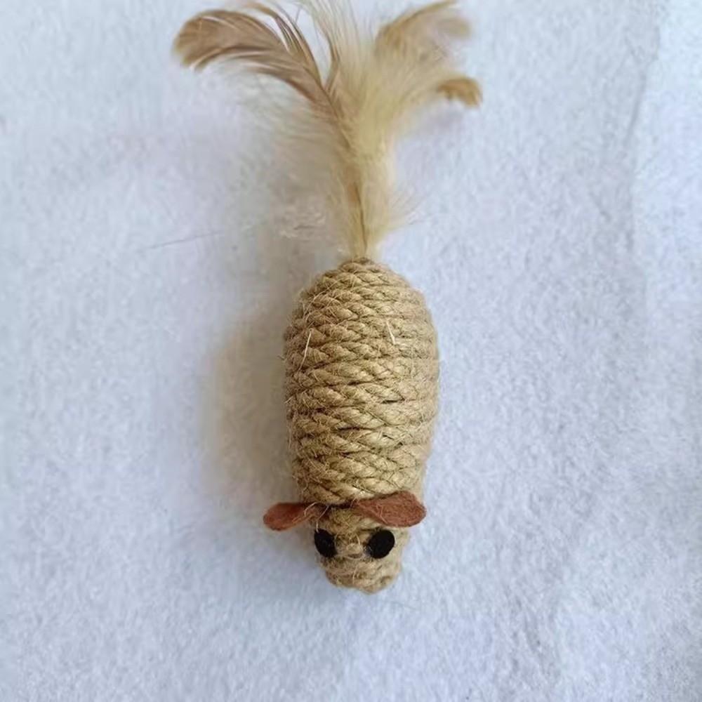 Neue Niedliche Maus Katze Spielzeug Kratzbaum Kauen Langlebiges Katze Maus Spielzeug Natursisal Hühnerfeder Spielzeug Kätzchen Spiel