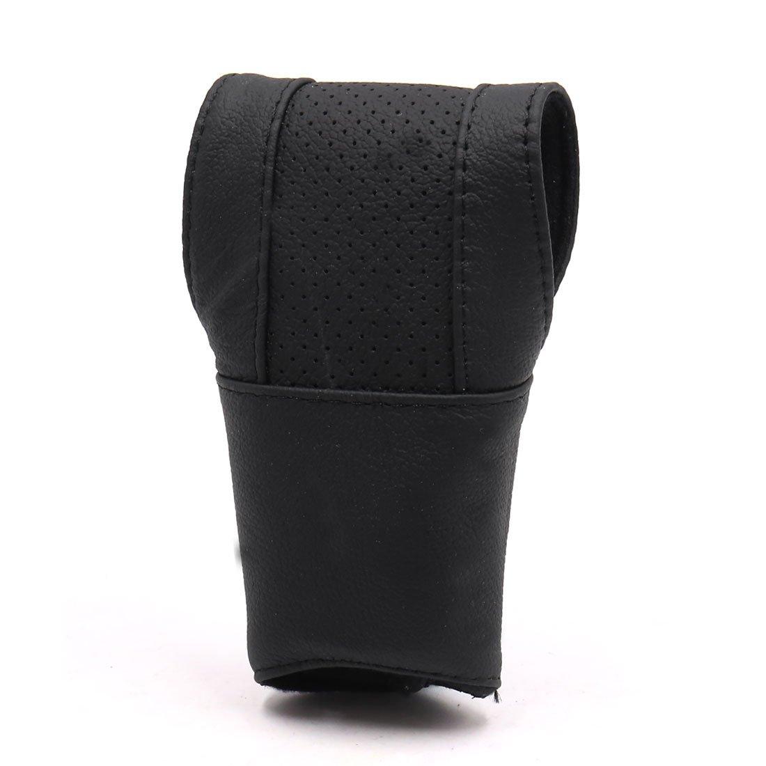 

uxcell Набалдашник рычага переключения передач Автомобильная петля-петля Молния Защитный чехол для рычага переключения передач, Черный, чёрный