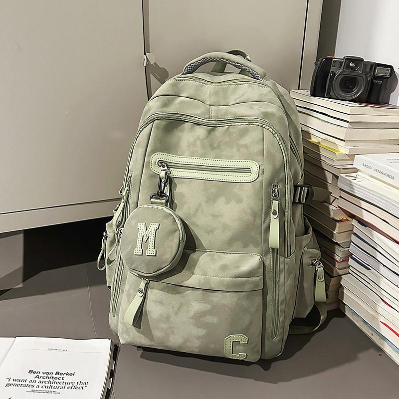School bag new school bag men's high value trend large capacity dirt-resistant junior high school students multi-compartment backpack women