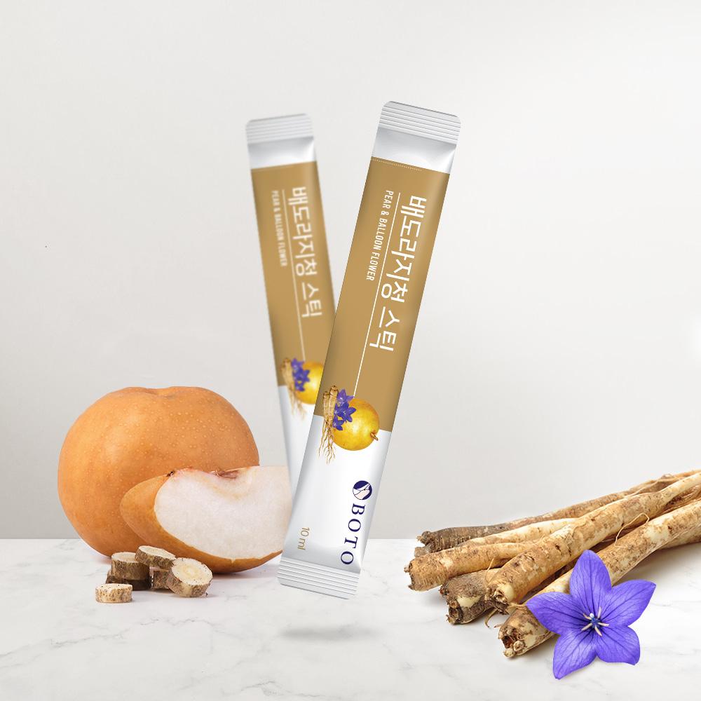 Bottu Pear and Balloon Flower Root Syrup Sticks 30 Packs 5 Boxes