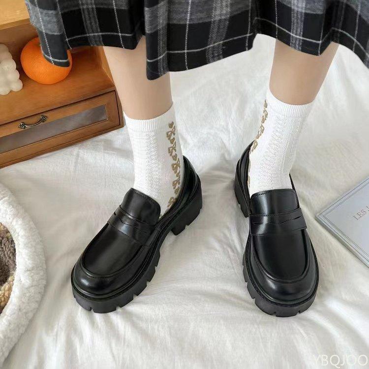 Modische vielseitige Übergröße mit dicker Sohle Frühling Herbst minimalistisch bequem neue runde Spitze High Heels mit dicken Absätzen