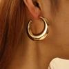 High-end Metal Earrings Women's Hong Kong Style Retro Exaggerated Personality Simple Versatile Temperament Fashion Earrings Earrings Earrings