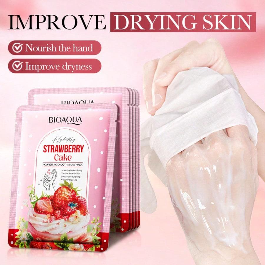 Strawberry Cake Nourishing Hand Mask Hydrating Soft Smooth Skin Care Treatment